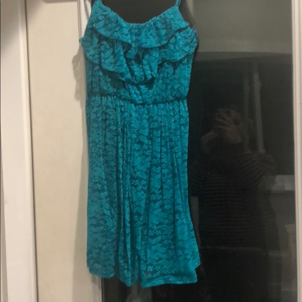 Teal Lace Dress